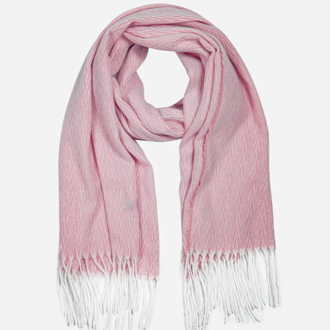 Herringbone Print Blanket Scarf | Light Pink