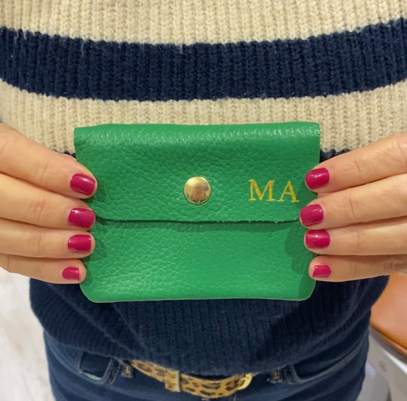 Leather Credit Card Coin Purse | Green